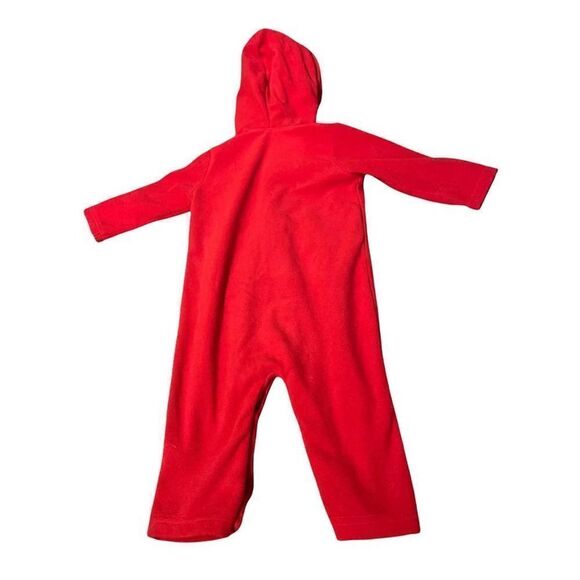 Carters 12m red long Sleeve Hooded Bodysuit Baby Boy • Moose Theme - Picture 6 of 6